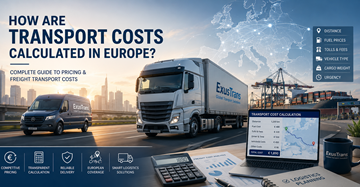 Obliczanie cen transportu w Europie: ciężarówki logistyczne, koszty frachtu, paliwo, opłaty drogowe i planowanie dostaw